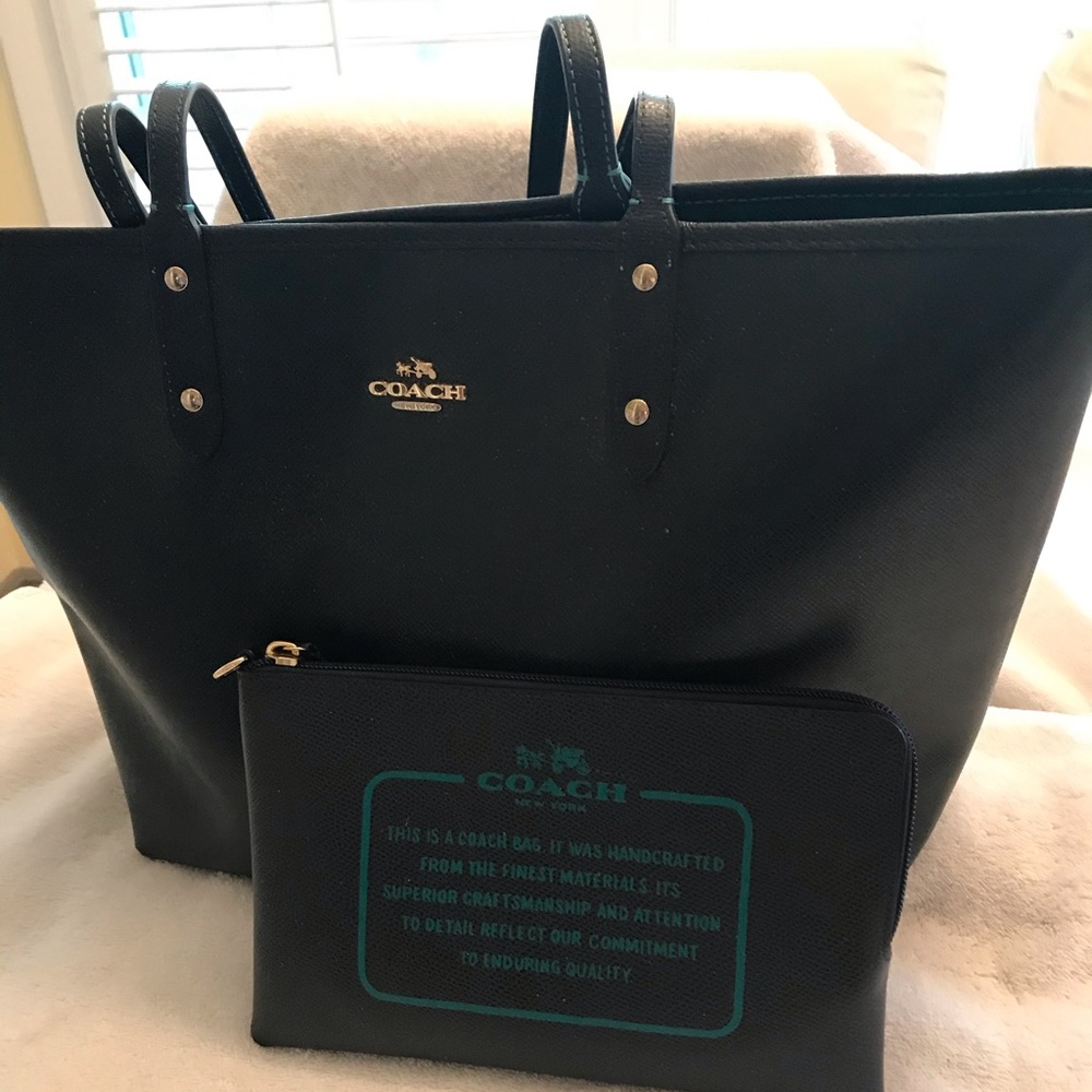 Coach tote with makeup pouch
